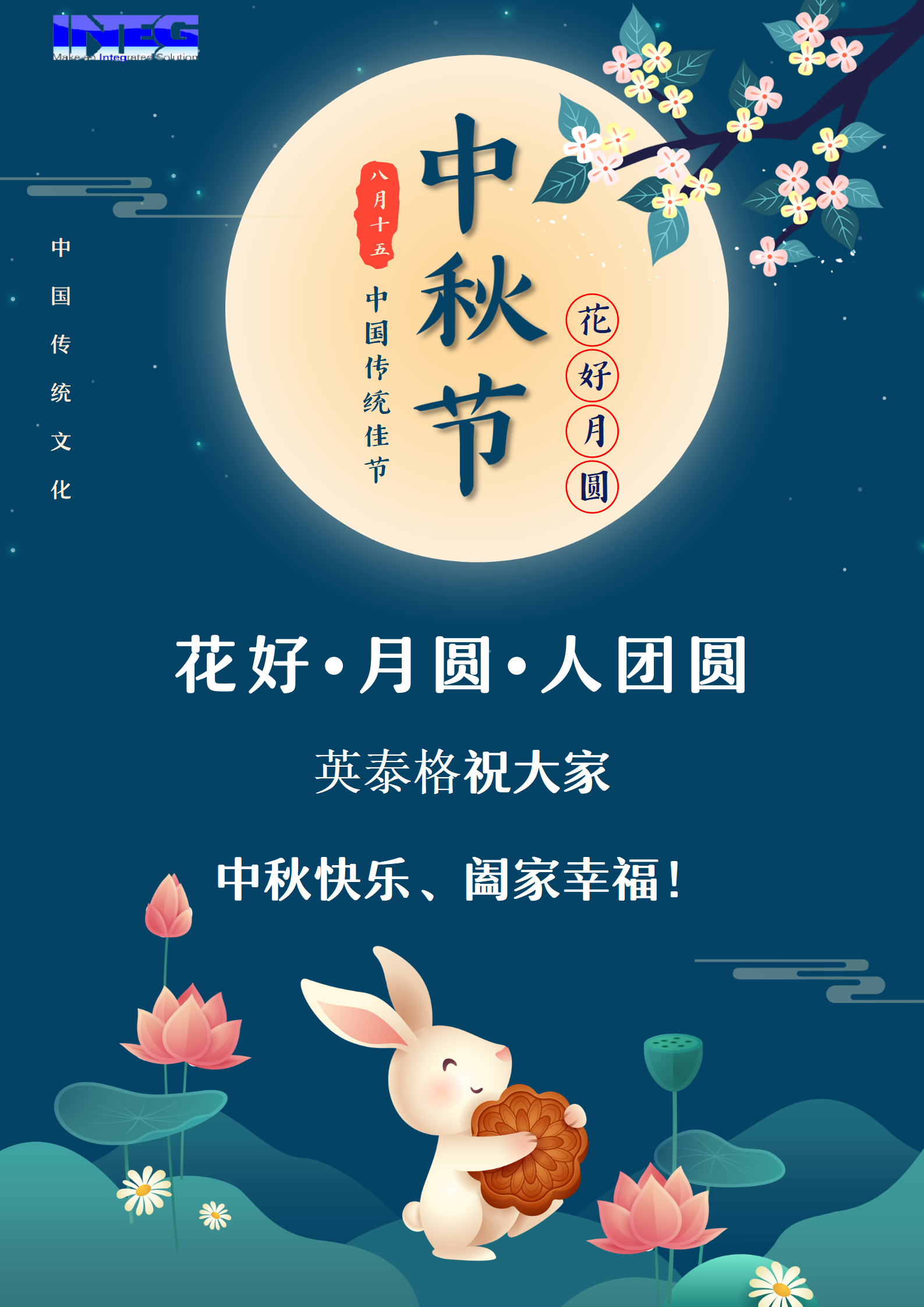 英泰格祝大家中秋節(jié)快樂！