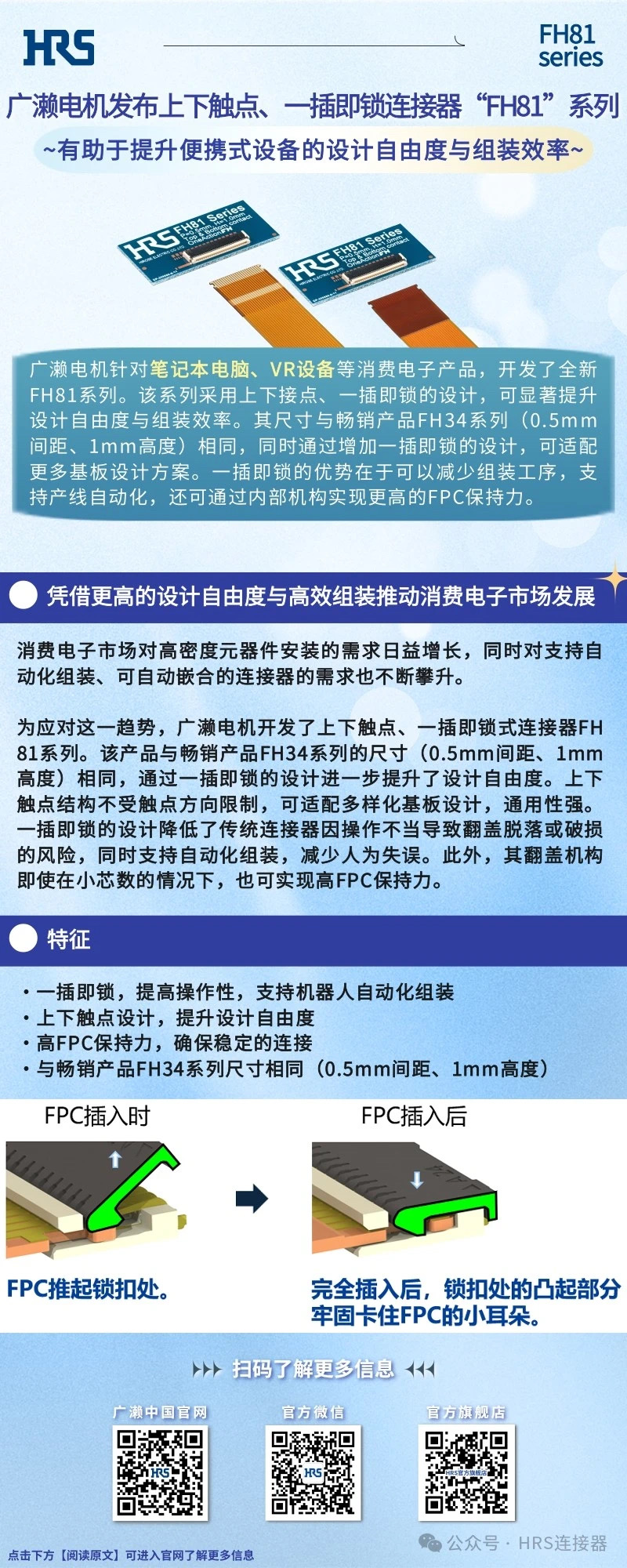 【新品發(fā)布】廣瀨電機(jī)發(fā)布上下觸點(diǎn)、一插即鎖連接器“FH81”系列